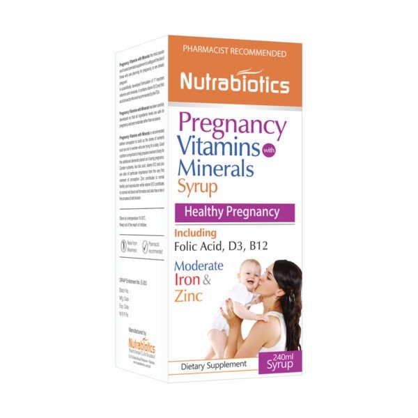 Pregnancy vitamins with mineral syrup