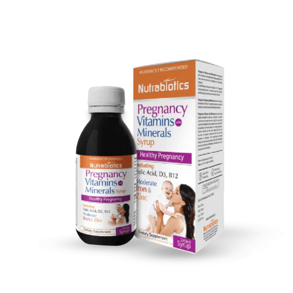 Pregnancy vitamins with mineral syrup